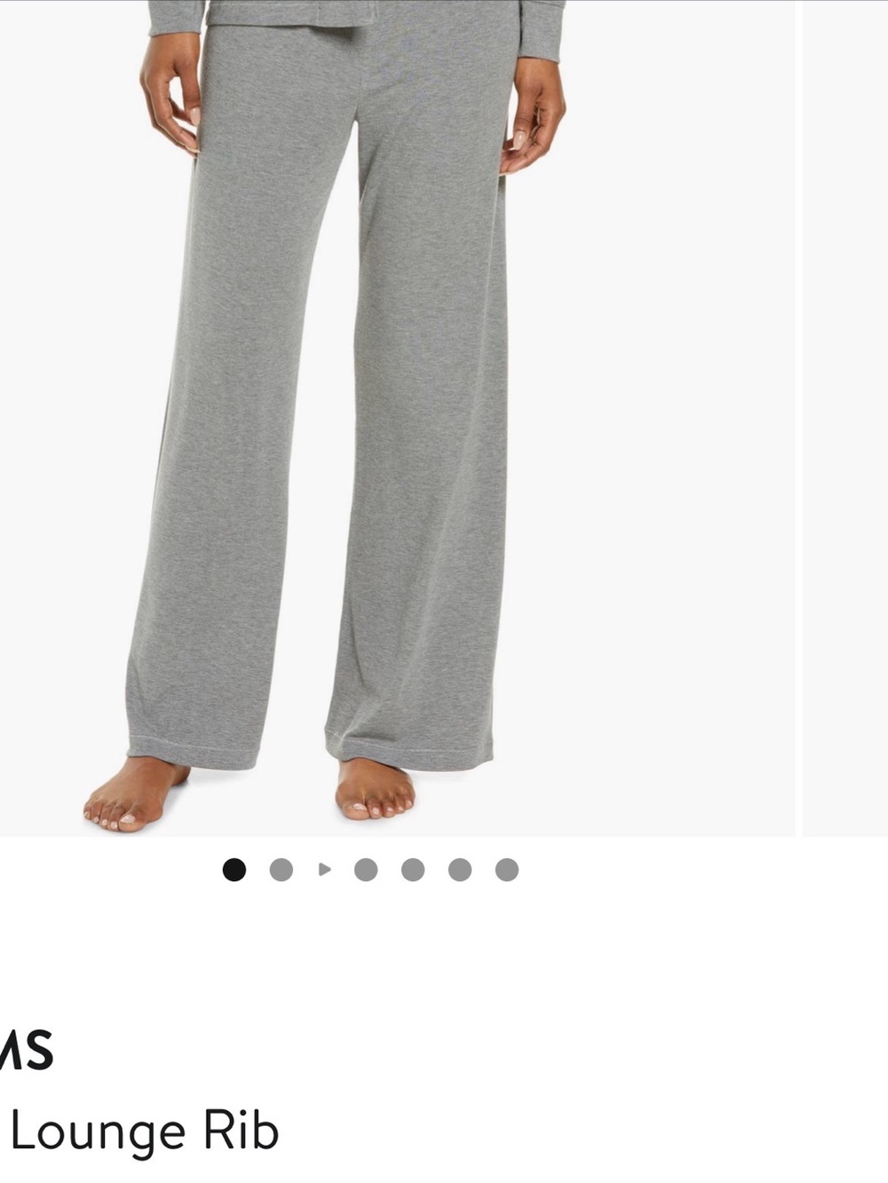 SKIMS Gray Soft Lounge Rib Wide-Leg Pajama Pants